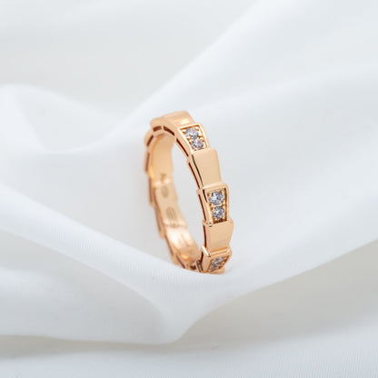 [⭐Luxery]SERPENTI RING PINK GOLD  3MM