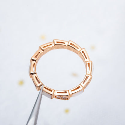[⭐Luxery]SERPENTI RING PINK GOLD DIAMOND MOP 3MM