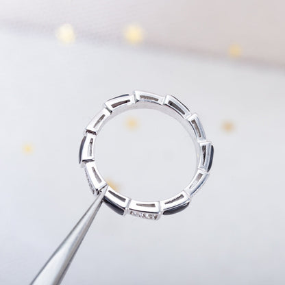 [⭐Luxery]SERPENTI RING SILVER  DIAMOND BLACK MOP 3MM