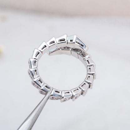 [⭐Luxery]SERPENTI RING SILVER DIAMOND PAVED 4MM