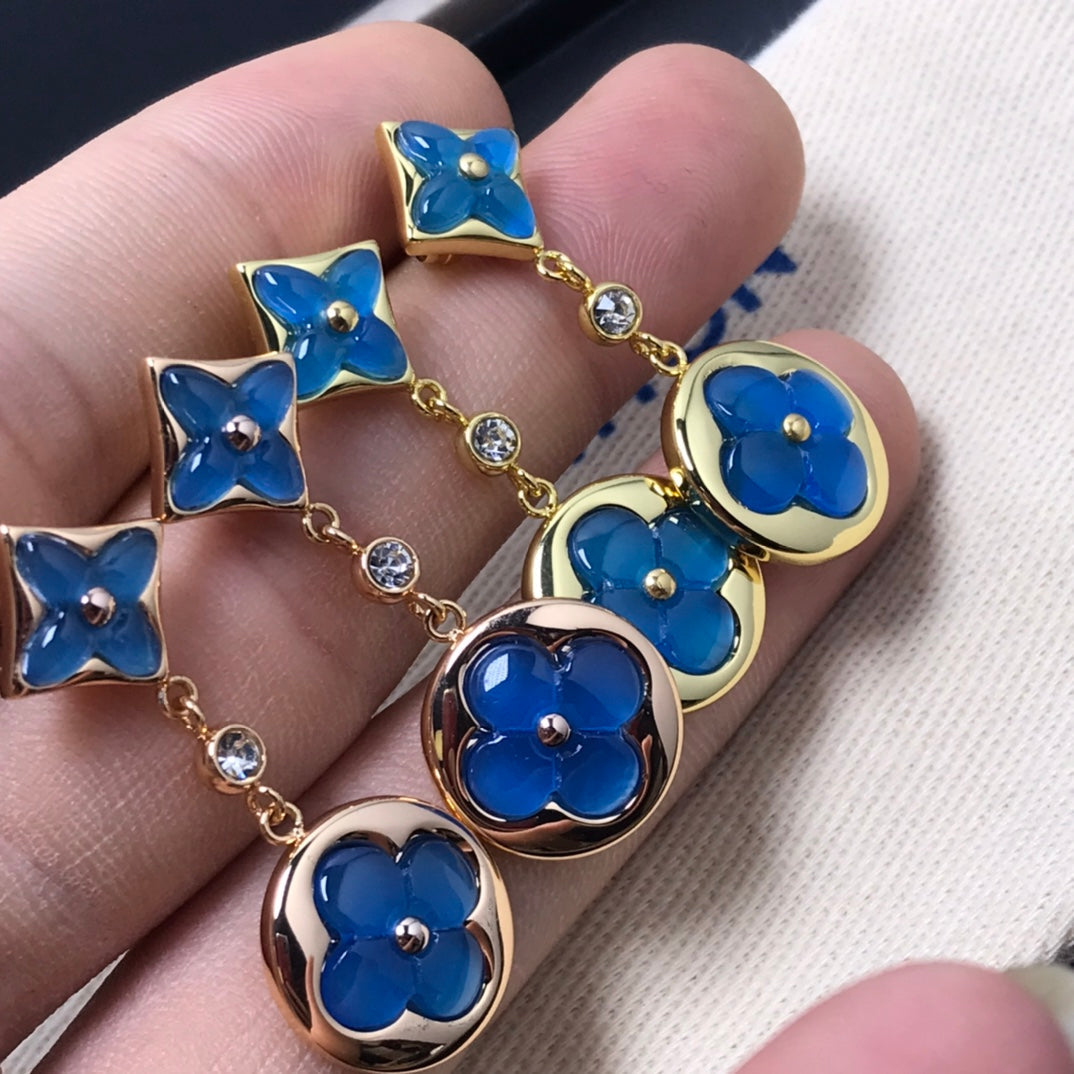 [⭐Luxery]STAR AND SUN AGATE DIAMOND EARRINGS