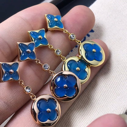 [⭐Luxery]STAR AND SUN AGATE DIAMOND EARRINGS