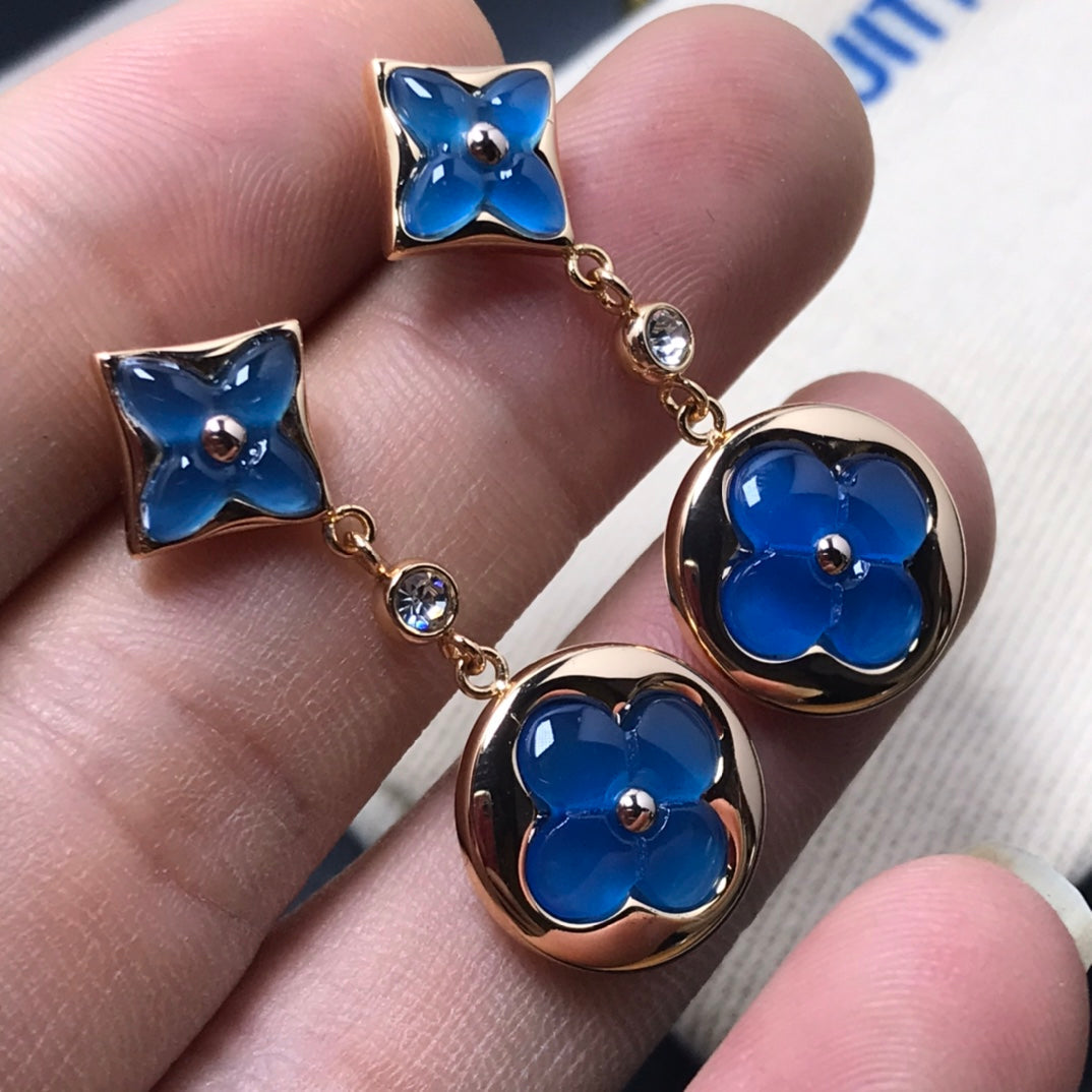 [⭐Luxery]STAR AND SUN AGATE DIAMOND EARRINGS