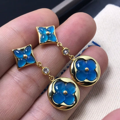 [⭐Luxery]STAR AND SUN AGATE DIAMOND EARRINGS