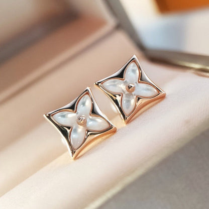 [⭐Luxery]STAR MOP PINK GOLD EARRINGS