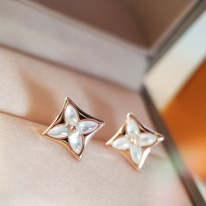 [⭐Luxery]STAR MOP PINK GOLD EARRINGS