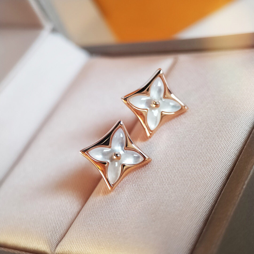 [⭐Luxery]STAR MOP PINK GOLD EARRINGS
