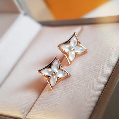[⭐Luxery]STAR MOP PINK GOLD EARRINGS