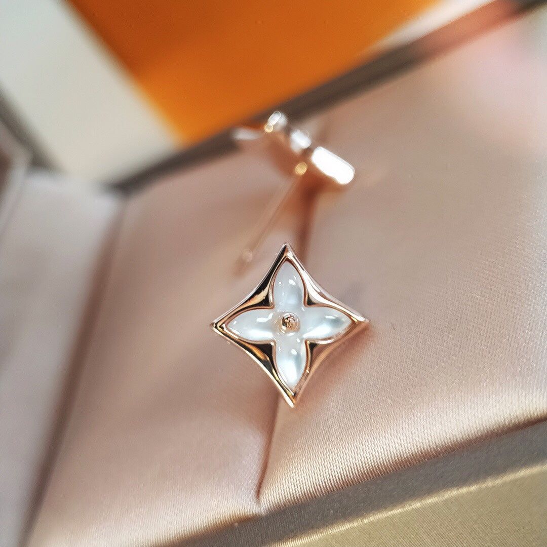 [⭐Luxery]STAR MOP PINK GOLD EARRINGS