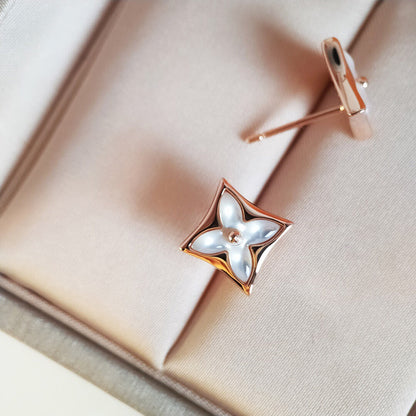 [⭐Luxery]STAR MOP PINK GOLD EARRINGS