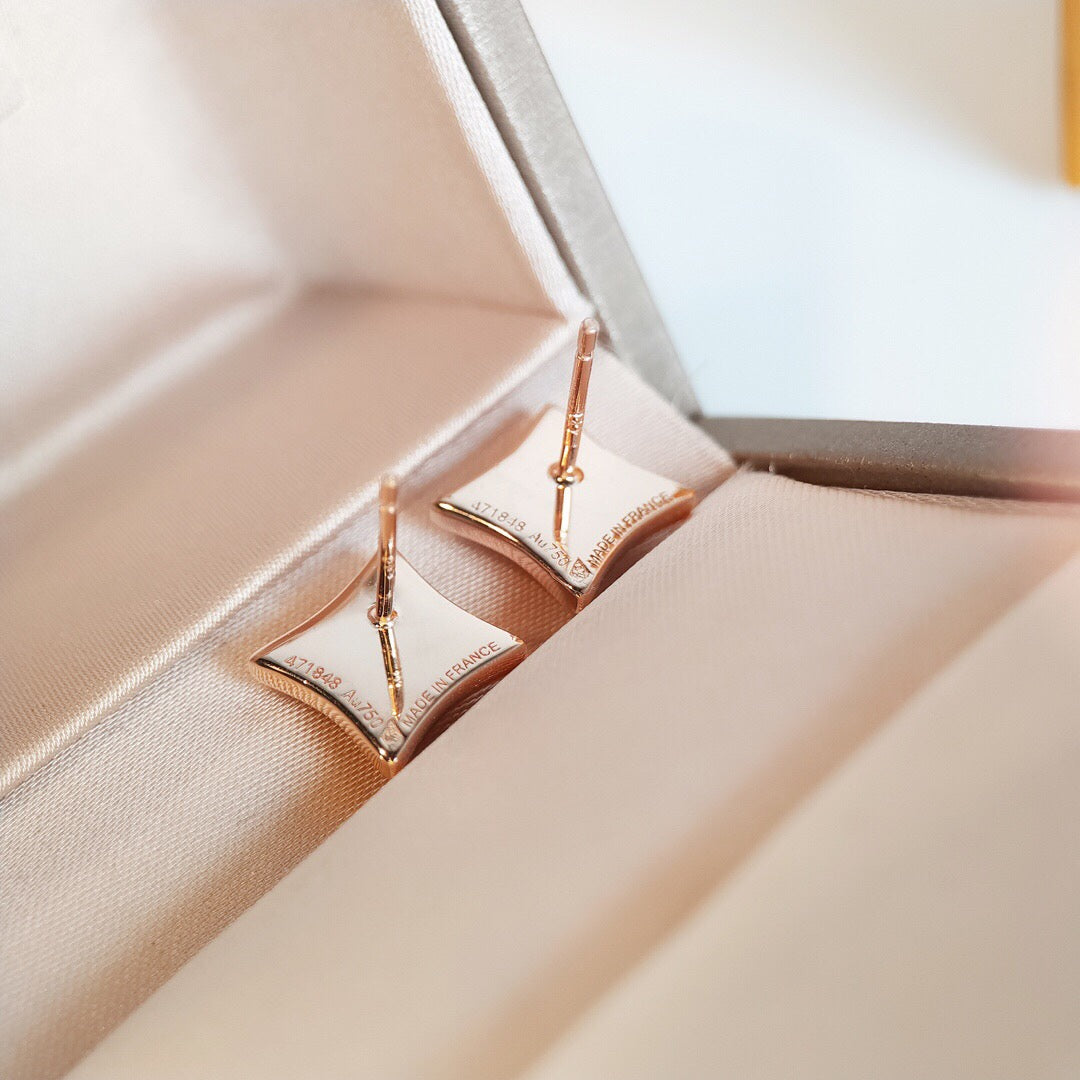 [⭐Luxery]STAR MOP PINK GOLD EARRINGS
