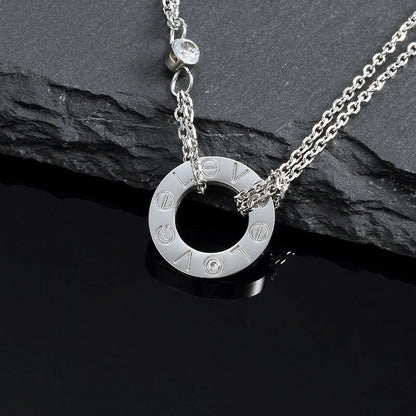 [⭐Luxery]LOVE NECKLACE 16MM 2 DIAMONDS