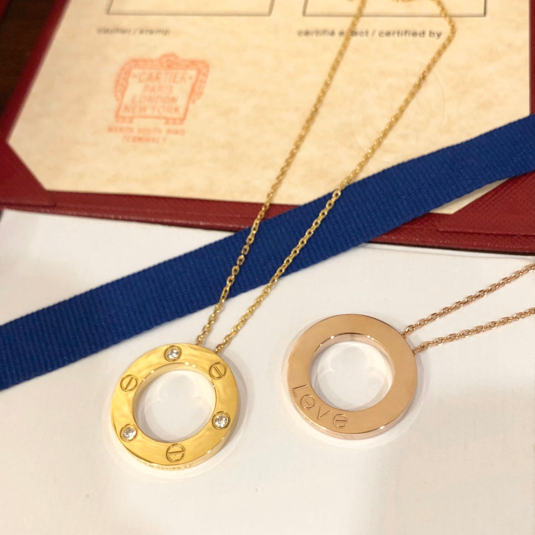 [⭐Luxery]LOVE NECKLACE 16MM 3 DIAMONDS