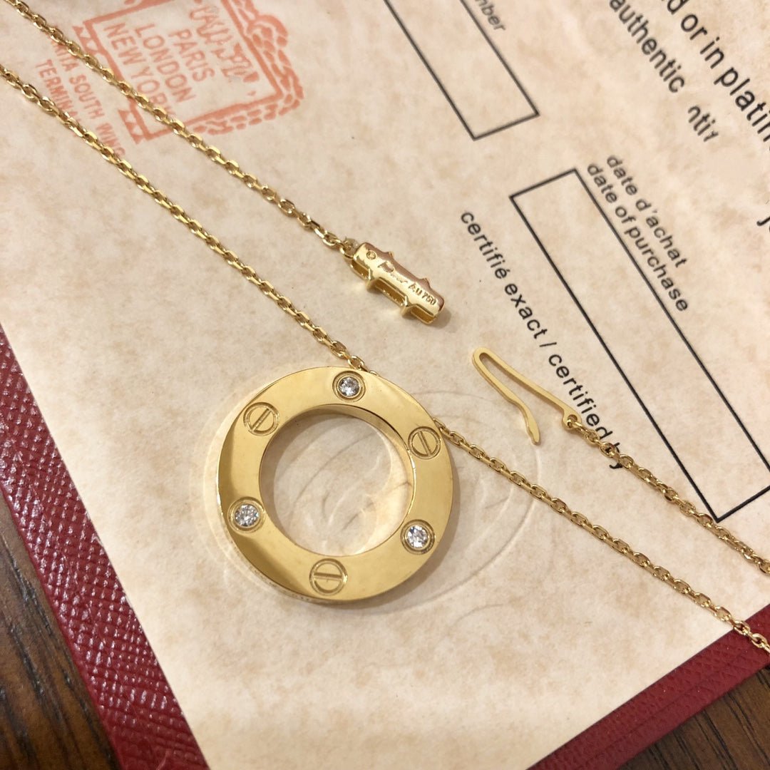 [⭐Luxery]LOVE NECKLACE 16MM 3 DIAMONDS