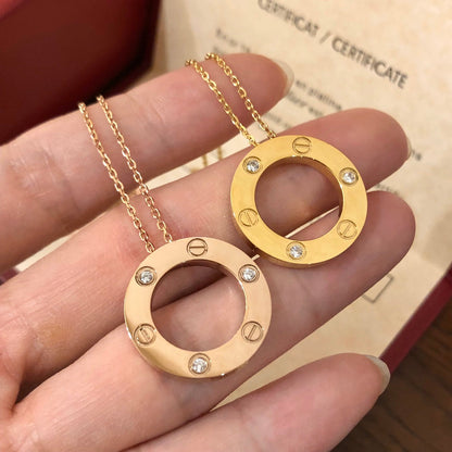 [⭐Luxery]LOVE NECKLACE 16MM 3 DIAMONDS