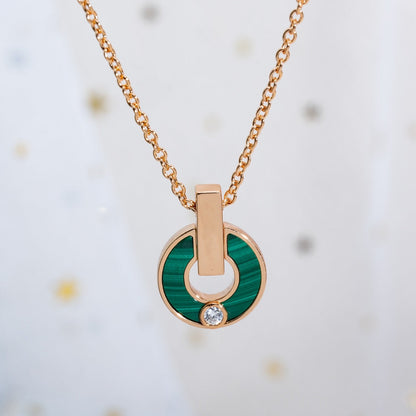[⭐Luxery]GARI NECKLACE PINK GOLD MALACHITE