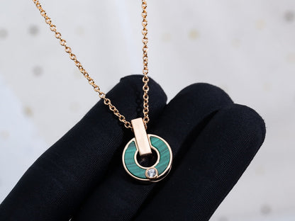 [⭐Luxery]GARI NECKLACE PINK GOLD MALACHITE
