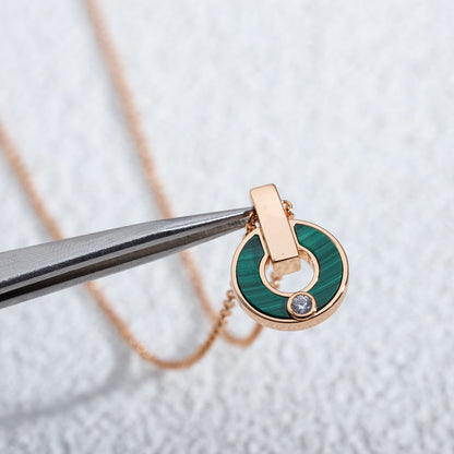 [⭐Luxery]GARI NECKLACE PINK GOLD MALACHITE