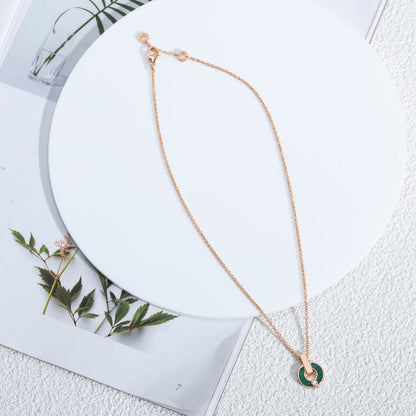 [⭐Luxery]GARI NECKLACE PINK GOLD MALACHITE