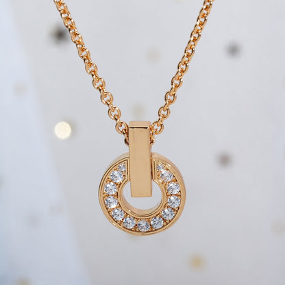 [⭐Luxery]GARI NECKLACE PINK GOLD DIAMOND