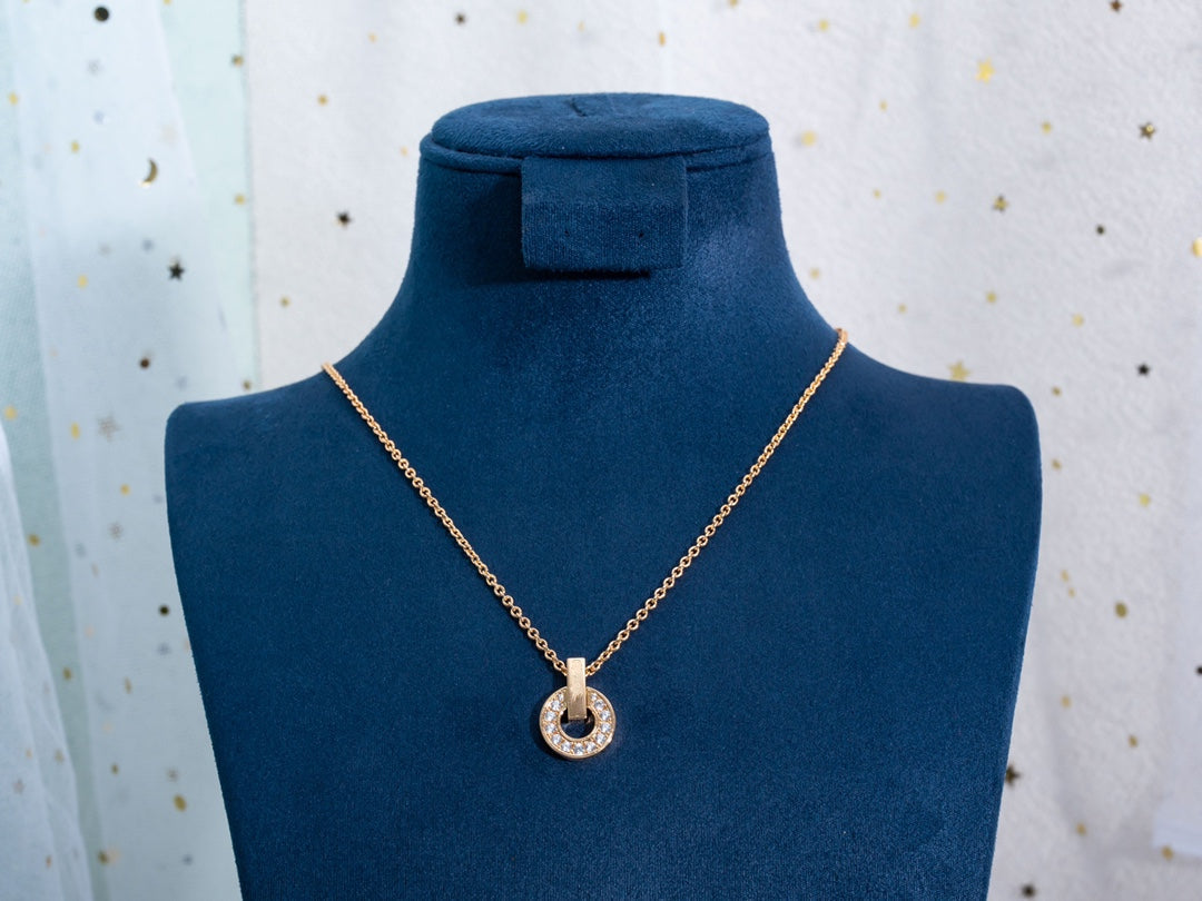 [⭐Luxery]GARI NECKLACE PINK GOLD DIAMOND