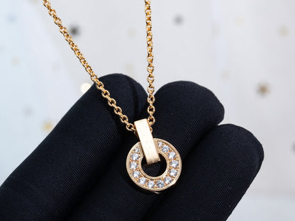 [⭐Luxery]GARI NECKLACE PINK GOLD DIAMOND
