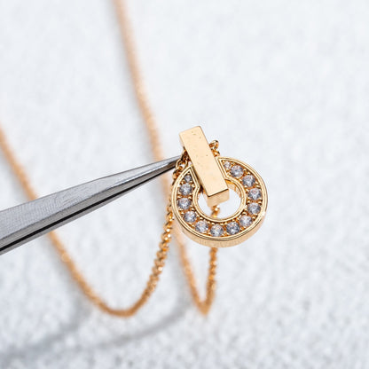 [⭐Luxery]GARI NECKLACE PINK GOLD DIAMOND