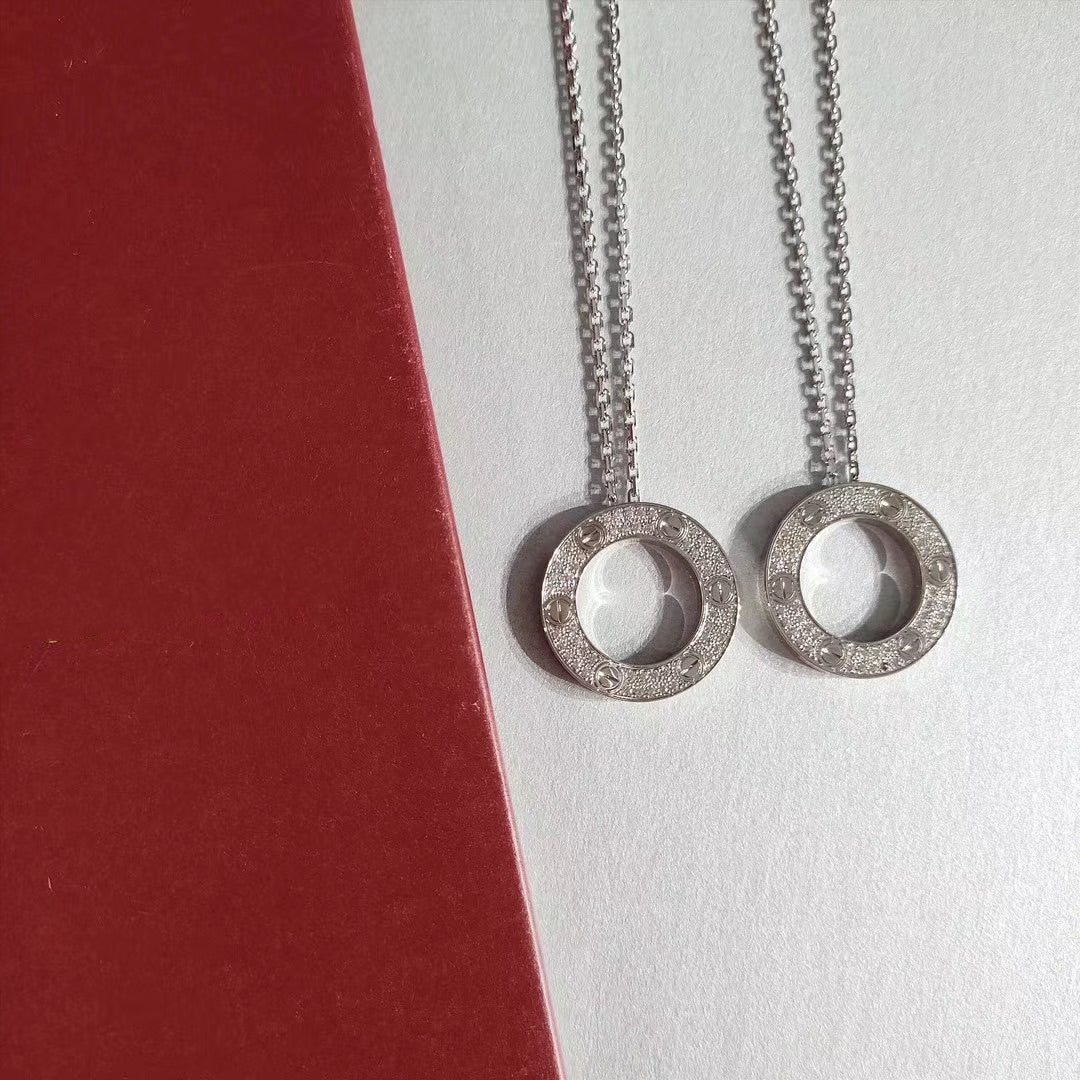 [⭐Luxery]LOVE NECKLACE ADJUSTABLE SILVER