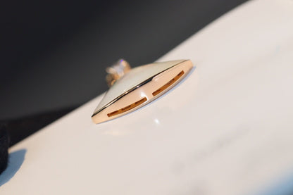 [⭐Luxery]DREAM NECKLACE WHITE MOP PINK GOLD 1 DIAMOND