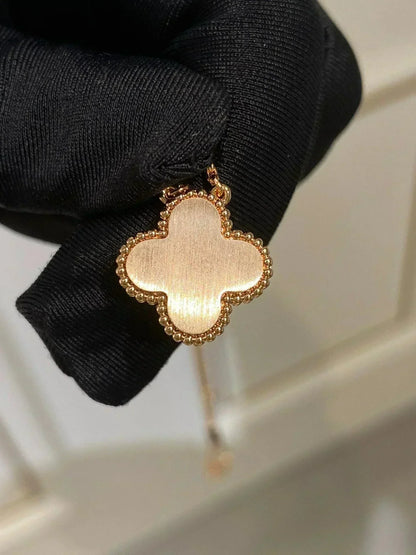 [⭐Luxery]CLOVER 15MM DIAMOND RHODONITE NECKLACE