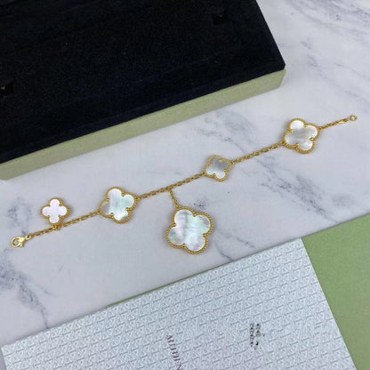 [⭐Luxery]MAGIC CLOVER MOP GOLD BRACELET 5 MOTIFS