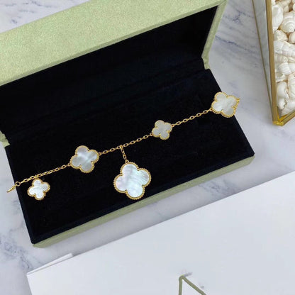 [⭐Luxery]MAGIC CLOVER MOP GOLD BRACELET 5 MOTIFS