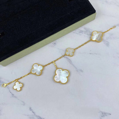 [⭐Luxery]MAGIC CLOVER MOP GOLD BRACELET 5 MOTIFS