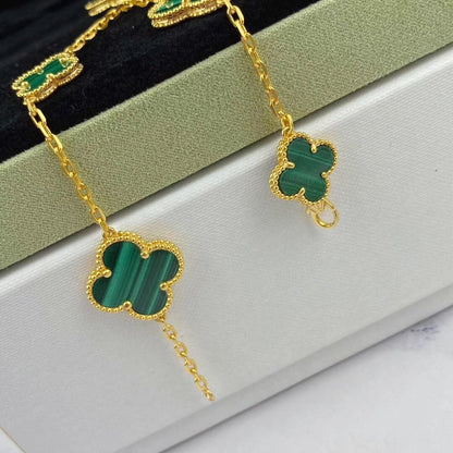 [⭐Luxery]MAGIC CLOVER MALACHITE GOLD BRACELET 5 MOTIFS