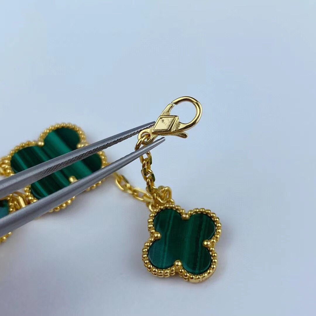 [⭐Luxery]MAGIC CLOVER MALACHITE GOLD BRACELET 5 MOTIFS