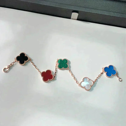 [⭐Luxery]CLOVER 5 MOTIFS MULTICOLOR BRACELET