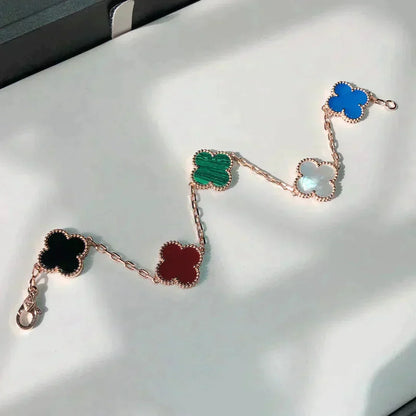 [⭐Luxery]CLOVER 5 MOTIFS MULTICOLOR BRACELET