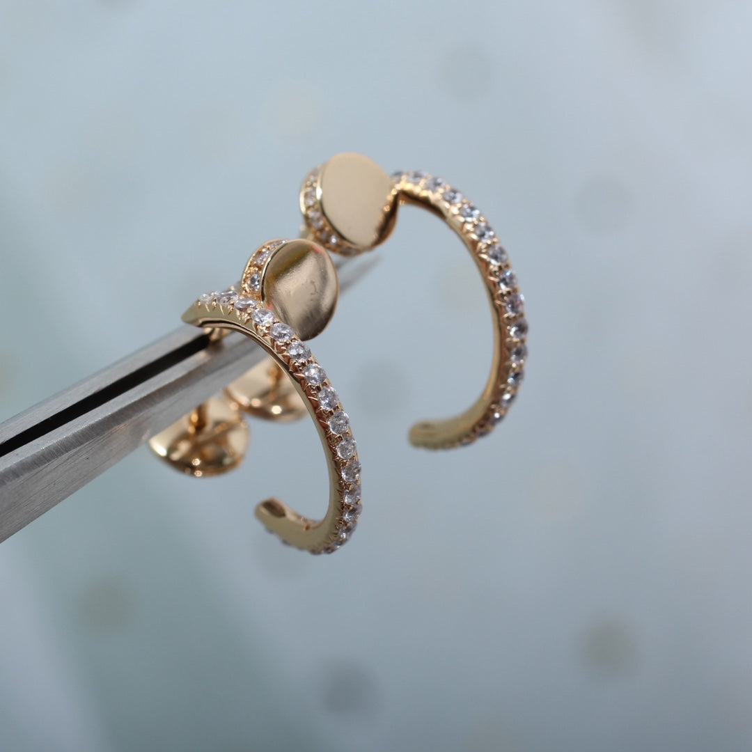 [⭐Luxery]JUSTE EARRINGS 12.75MM PINK GOLD DIAMOND