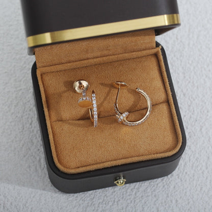 [⭐Luxery]JUSTE EARRINGS 12.75MM PINK GOLD DIAMOND