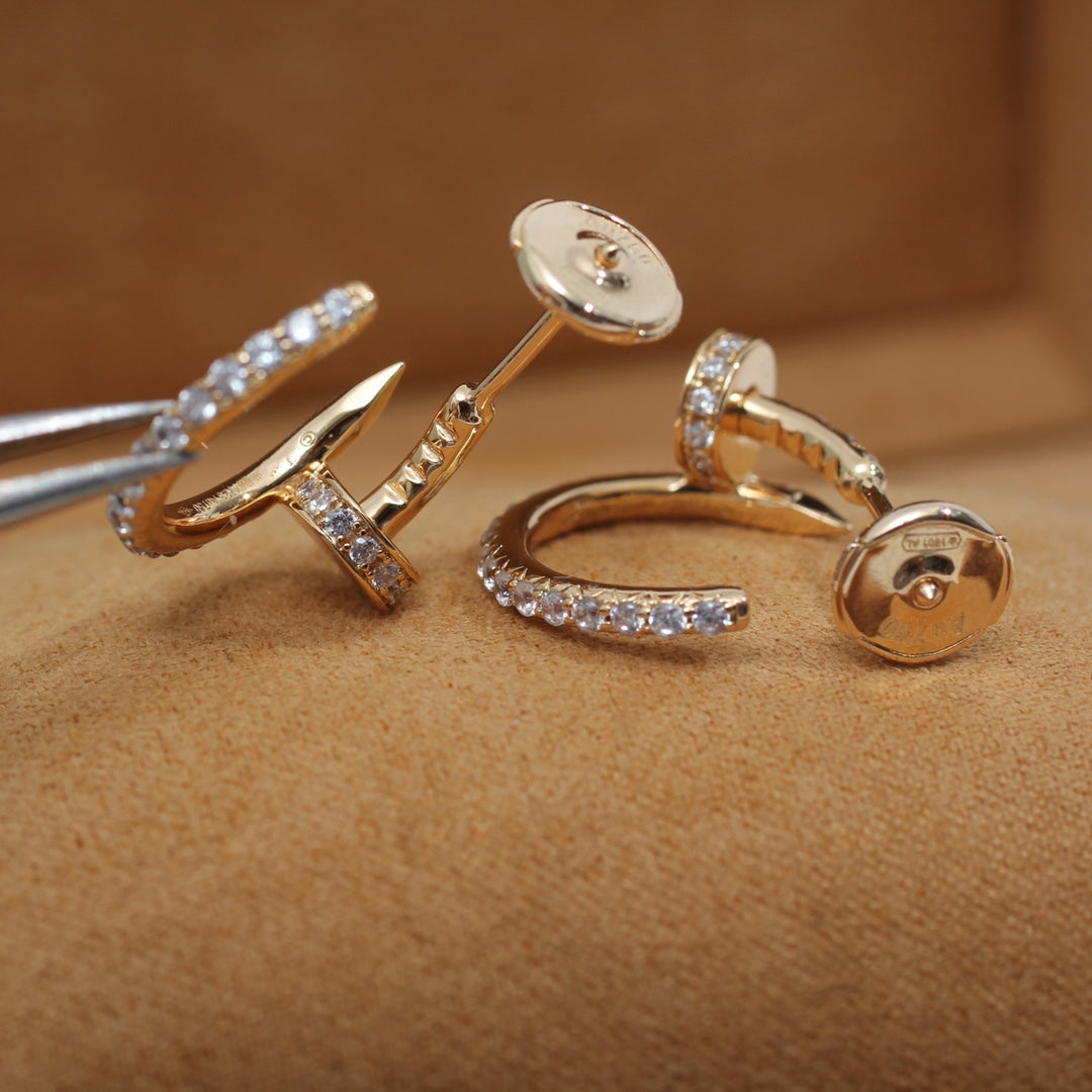 [⭐Luxery]JUSTE EARRINGS 12.75MM PINK GOLD DIAMOND
