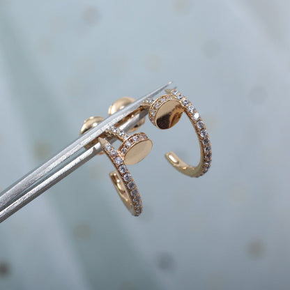 [⭐Luxery]JUSTE EARRINGS 12.75MM PINK GOLD DIAMOND