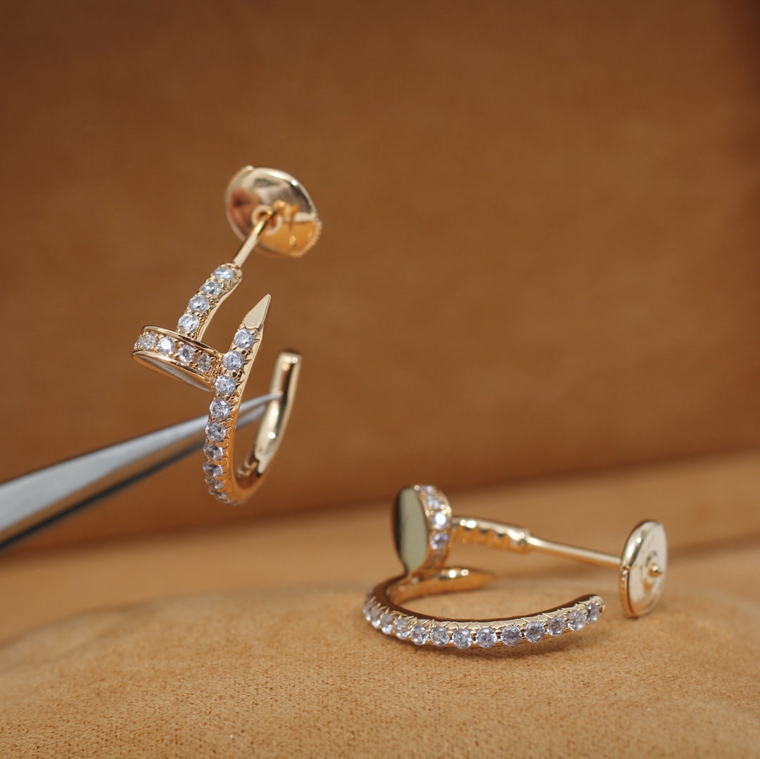 [⭐Luxery]JUSTE EARRINGS 12.75MM PINK GOLD DIAMOND