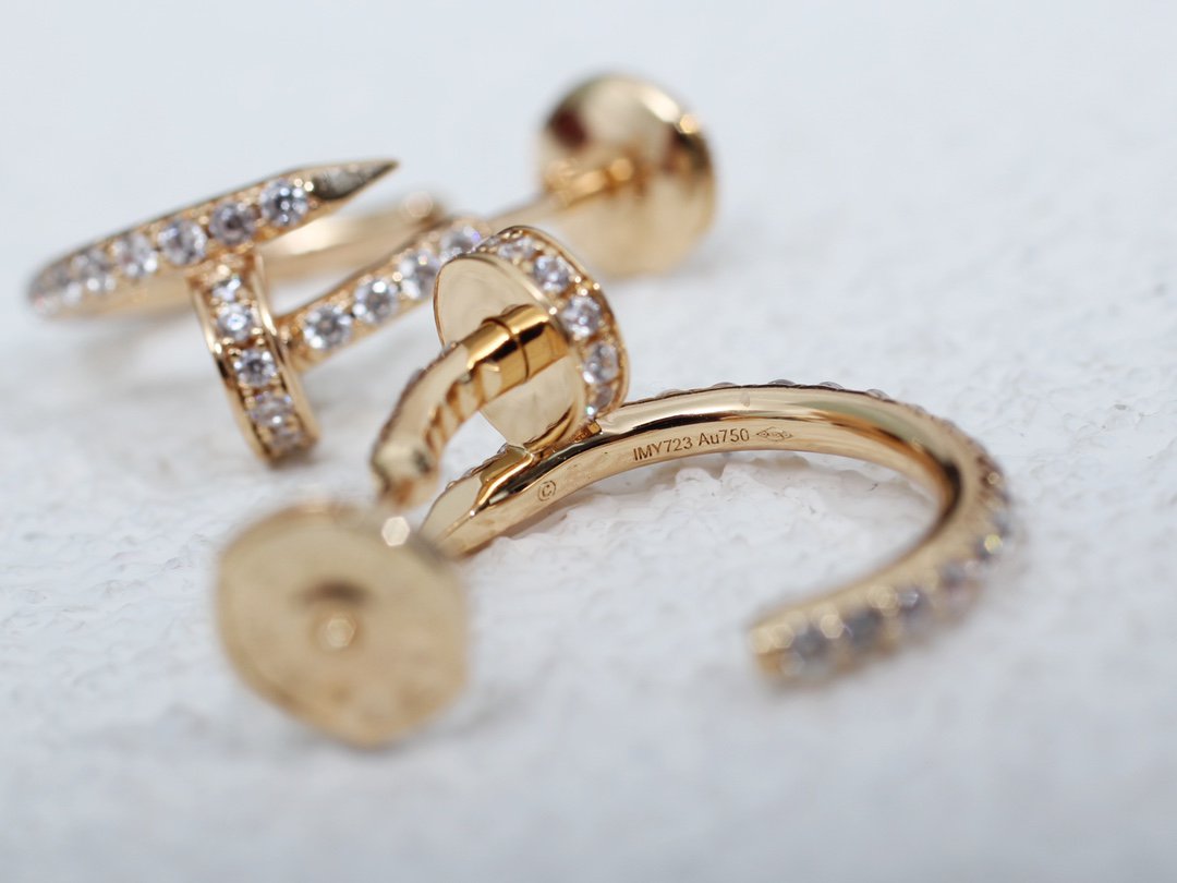 [⭐Luxery]JUSTE EARRINGS 12.75MM PINK GOLD DIAMOND