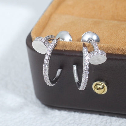 [⭐Luxery]JUSTE EARRINGS 12.75MM SILVER DIAMOND