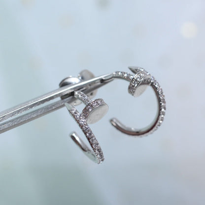 [⭐Luxery]JUSTE EARRINGS 12.75MM SILVER DIAMOND