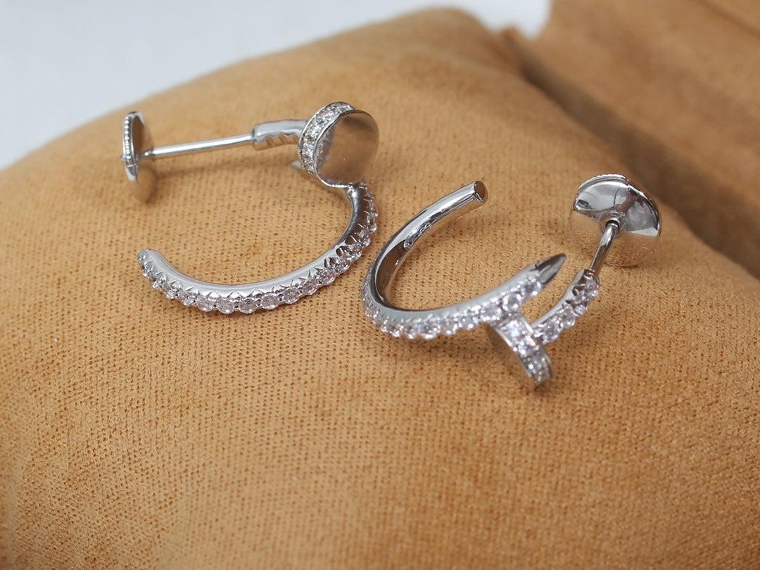 [⭐Luxery]JUSTE EARRINGS 12.75MM SILVER DIAMOND