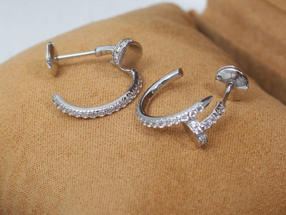 [⭐Luxery]JUSTE EARRINGS 12.75MM SILVER DIAMOND
