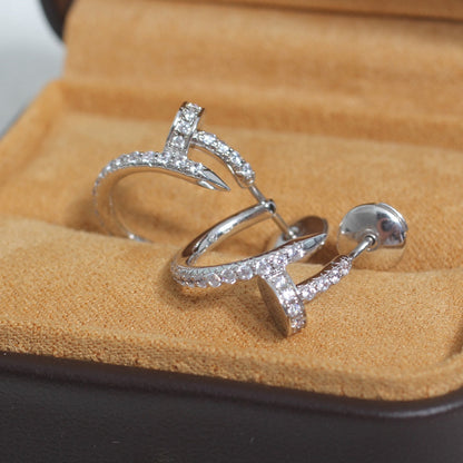 [⭐Luxery]JUSTE EARRINGS 12.75MM SILVER DIAMOND