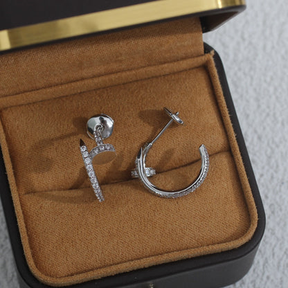 [⭐Luxery]JUSTE EARRINGS 12.75MM SILVER DIAMOND