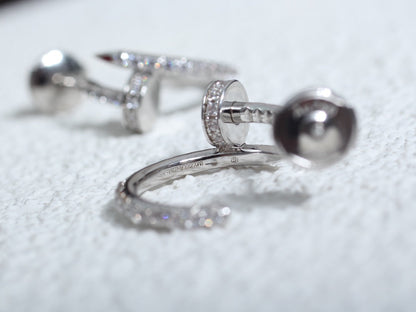 [⭐Luxery]JUSTE EARRINGS 12.75MM SILVER DIAMOND
